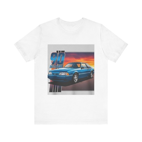 Blue mustang retro - blue, tee,