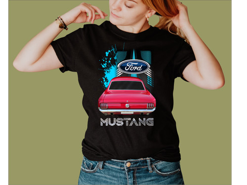 Red mustang shirt - mustang, t-shirt