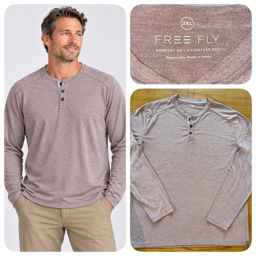 Free fly henley shirt - shirt, 2xl