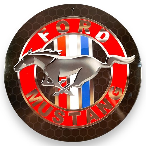 Ford mustang round tin - 12",